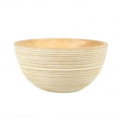 Be Home White Striped Mango Wood Bowls Bowls + Trays