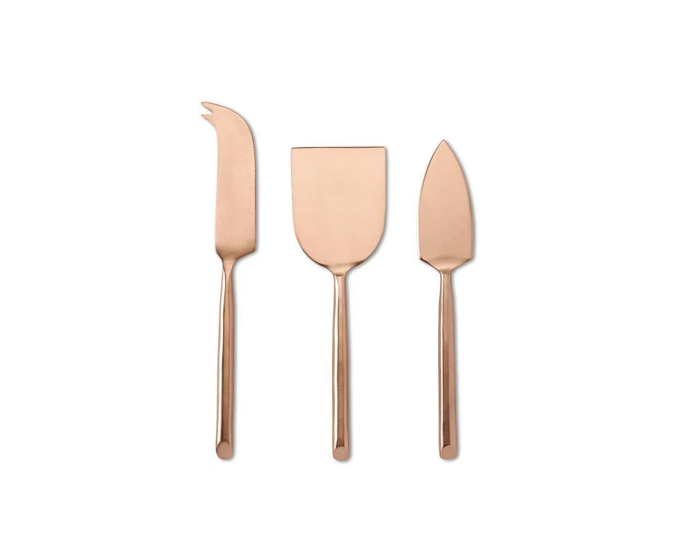 Be Home Servingware + Utensils Matte Copper Cheese Set