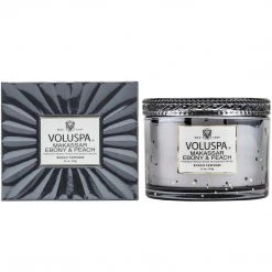 Voluspa Candles + Diffusers Makassar Ebony & Peach Corta Boxed Candle