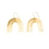 Ink+Alloy Jewelry Matte Brass Rainbow Dangle Earrings