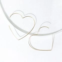 Ink+Alloy Heart Wire Hoop Earrings Jewelry