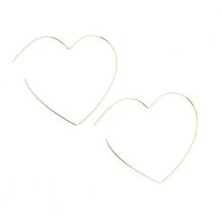 Ink+Alloy Heart Wire Hoop Earrings Jewelry