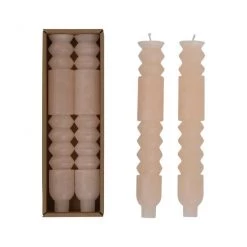 Creative Co-Op Candles + Diffusers Totem Taper Candles Box Set Blush