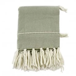 Indaba Trading Ltd. Fringe Celadon Throw