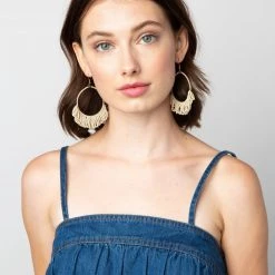 Ink+Alloy Fringe Seed Bead Hoop Earrings