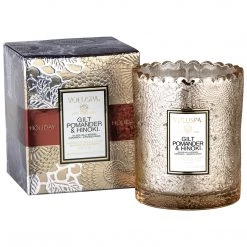 Voluspa Gilt Pomander & Hinoki Scallop Candle Candles + Diffusers