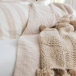 Pom Pom At Home Inc Oulu Natural Throw Throws + Bedding + Pillows
