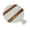 Be Home XL White Marble & Wood Stripe Round Board Boards
